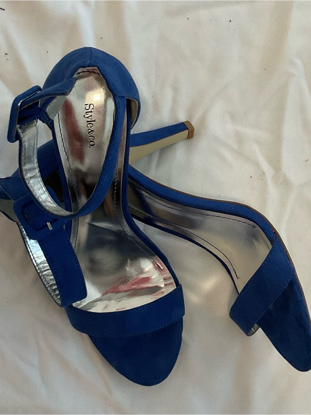 Style & Co. Royal Blue Suede Ankle-Strap Heels